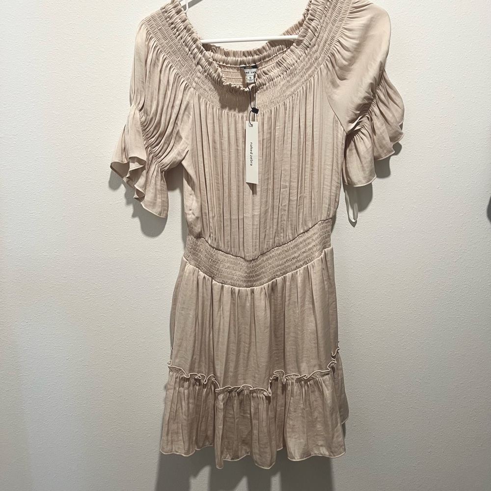 Naked Zebra Off Shoulder Dress